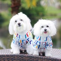 Abbigliamento per cani estivi da 2 colori Summer Doppio Modello di lettere stampato Fenta con cani per animali