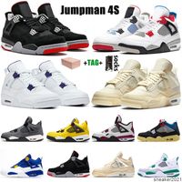 White X Sail Jumpman 4 4s Men&#039;s Basketball Shoes Retro Black Cat Neon University Blue Women Trainers Sports Chaussures