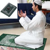 Muslim Teppich Reise Matte bequem mit Kompassteppichstudent Hui islamisch tragbarer solider Teppich Gebet im Freien Haus El Decke Kissen/Dekorati