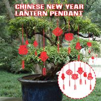 Festa Favor 2022 Ano Chinês Decoração Lanterna Bonsoi Pingente Red Primavera Festival Sala Pendurado Ornamento B88