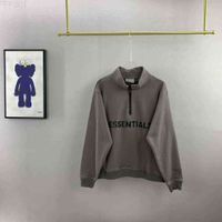 Reflective Half-zip stand collar sweatshirt men 1:1 High Quality hoodie Pullover turndown streetwear