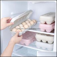 Mutfak Housekeo Anasayfa GardenKitchen Depolama Organizasyonu 12 Izgaralar Uygun Yumurta Kutusu Buzdolabı Çarpışma Anti-Çarpışma Tepsisi Konteyner Aessories