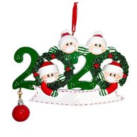 Family Christmas Tree Pendant Survivor Isolation PVC Mask Snowman Hanging Amazon DIY Name Greetings Decoration 3D Ornament a55