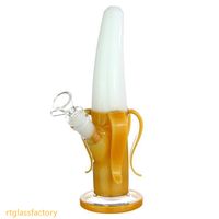 Banga di vetro creativo Bong a forma di banana a forma di narghilè 45 gradi 18mm FeamAle Pitubo dell'acqua con ciotola 14mm