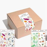 Gift Wrap 200pcs Leaf Rectangular Sticker Birthday Party Holiday Decoration Baking Box Invitation Scrapbook Supplies