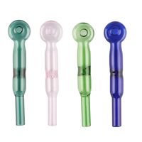 Y188 Glass Pipe About 14cm Length Flat Bowl Anti- Rolling Oil...