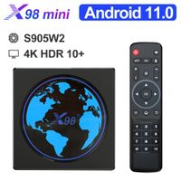 X98 Mini Android TV Box Smart TVBox Android 11 4GB RAM 64GB 32GB AMLOGIC S905W2 2,4G/5G WIFI 4K 60FPS Установите верхнюю коробку X98MINI 2G 16G