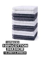 Toalha de toalhas de mão de toalhas de mão e toalhas de rosto de casa de banho, 100% algodão Premium Soft Set, 12 conjuntos de banho
