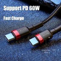 TOP USB Type-C To USB Cable PD 60W Quick Charge 3.0 Type c Cables For Xiaomi Huawei 3A Fast Charging Charger Cord