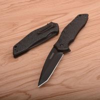 Kershaw KURO 1835 1835TBLKST سكين جيب مع 8cr13mov جزئيا شفرة الفولاذ المقاوم للصدأ أسود-أكسيد طلاء الزجاج مملوء بالزجاج نايلون