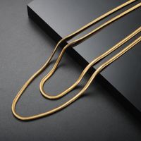 Chokers Zmfashion Schmuck auf dem Hals Gold Choker Doppelschicht ovale Schlangenkette Titanstahl vergoldet 18k Halskette 2021