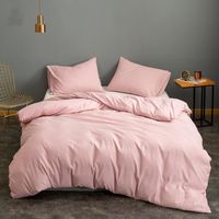 Bettwäsche Sets frischer rosa Bettdecke Cover Queengröße weiße Farbfärbungsbett Leinen Single -Set -Ropa de Cama Doppelbettungen und