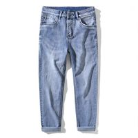 Männer Jeans 2021 Sulee Classic Blue Grey Business Cotton Elastic Regular Fit Denim Hosen Männliche Marke