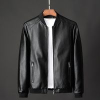 Мужские куртки кожаные куртки бомбардировщик мотоцикл мужчины Biker PU бейсбол плюс размер 7xL 2022 мода причина Jaqueta Masculino J410