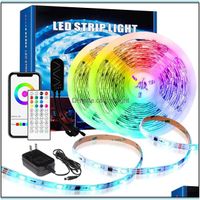 Led Strips Holiday Lighting Lights & 2022 Smart Rgbic Strip 16.4Ft 32.8Ft Bluetooth App Control Remote Music Sync Color Changing For Bedroom