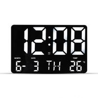 Remote Control Large Electronic Wall Clock Light Sensing Temp Date Power Off Memory Table Wall-mounted Digital LED s 220122