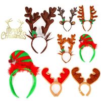 Christmas Decorations Women Girls Cute Headband Hairband Hair Accessories Adult Reindeer Antlers Band Hoop Xmas Festival Gift1