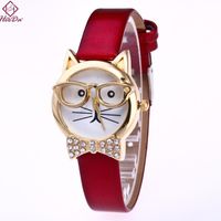 Charm Bracelets Heeda Korean Cute Cat Bowknot Watch Fashion Creative Children Bracelet 2021 Red Cartoon Hand Jewelry Accessories For Women