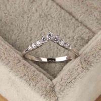 Selling S925 Sterling Silver Little Princess Crown Diamond Ring Simple Sen Series Fresh Women's