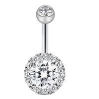 Belly Button Rings Stainless Steel 14G CZ Navel Rings Barbel...