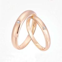 الكلاسيكية الأزياء خاتم الخطوبة الفاخرة واحدة الماس الإبداعية زوجين سلسلة مع مربع هدية التعبئة والتغليف رائعة