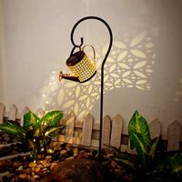 Solar Powered Watering Can Sprinkles Fairy Waterproof Shower Art LED Light Lantern For Outdoor Garden Lawn Courtyard Decoration