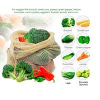 Ceste sospese per sacchetti di frutta in rete da cucina organizzatore di magazzino Prodotto beige vegetale cotone ecologico sacchetti riutilizzabili