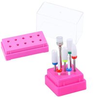 Nail Art Kits 7/10 Gaten Boren Bits Lege Opbergdoos Houder Stand Display Container Case Manicure Accessoires Acryl Cover Tools
