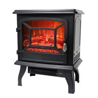17 inch 1400w Freestanding Fireplace Fake Wood/Single Color/Heating Wire/A Rocker Flame Switch /a Rocker Heating Button/a Temperature Control Knob witha45