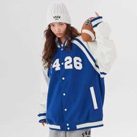 Kadın Ceketler Sonbahar Çift Hip-Hop Ceket Erkek Logo Mektup Nakış Amerikan Gevşek Yabani Beyzbol Kadın Rahat Pilot Giyim
