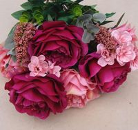 装飾的な花の花輪1ブティックスリックフラワーホーム人工牡丹の結婚式のパーティーフェスティバルディスプレイレースの花-231184