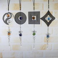Type Silent Stereo Rotating Wind Chime Spinner Crystal Glass...