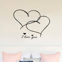 Stickers muraux citations de famille je t'aime décalage heart décoration de la maison pour la chambre art mural couple décoration romantique fond d'écran romantique