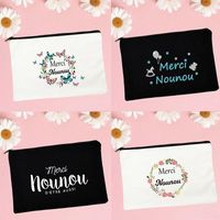 Storage Bags French Printing Portable Cosmetic Case Women Ma...