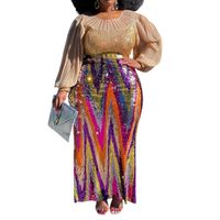 Etnik Giyim Artı Boyutu Afrika Parti Elbiseleri Kadınlar Için 2021 Dashiki Moda Pullu Abiye giyim Zarif Kaftan Robe Femme Afrika