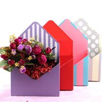 ギフトラップクリエイティブエンベロープ折り刃の花収納ボックス結婚式の婚約パーティーの装飾Polka Dot Stripesプリント板紙包装ラッピング