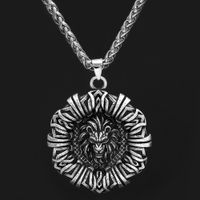 Silver Lion Personnalité Collier pour hommes Médaille Médaille Médaille Pendentif Bijoux