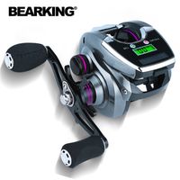 BEARKING 8.0:1 6+1BB Fishing baitcasting Reel 10KG power Low Profile Line Counter Tackle Gear with Digital Display 211228