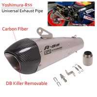 Moto Universale Yoshimura R55 Tubo di scarico Modificato Modificato 51mm Silenziatore in fibra di carbonio DB Killer per PCX125 150 XMAX300 250 Sistema NAMX 155