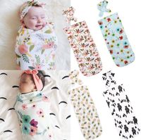 Säuglingsbaby Swaddle neue Jungen Mädchen Bärendecke + Stirnband Neugeborenen Weiche Baumwolle Kokon Schlafsack Zwei Teil Set Sleeping