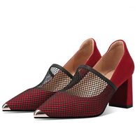Compre al por mayor Zapatillas Negras Rojas Zapatos Tacon Grueso de bajo  precio \u0026 de calidad con envío gratuito | Es.DHgate