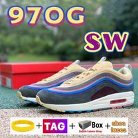Top Qualité SW 90Ong Shoes Shoes de course Sean Wotherspoon Runner Vivid Sulfur Multi Yellow Blue Hybrid Homme Hommes Sneakers Whit Box Shoelaces 36-46
