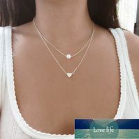 Elegant Exquisite Pearl Pendant Chain Necklace Women's Personality Heart Wedding Necklace Female Fashion Party Jewelry Gifts