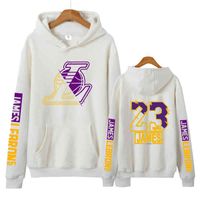 Men&#039;s Cotton Sweater Lakers No. 23 James Print Hoodie Autumn Winter Plush Sports