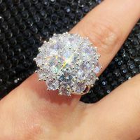 Anelli di nozze di lusso Big crystal zircone in pietra anello di pietra maschio femmina 925 argento fidanzamento vintage banda festa per le donne