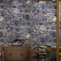 Wallpapers papéis de parede de pedra vintage 3d decoração impermeável PVC parede de parede de tijolo rolo para fundo decorativo personalizado bar loja