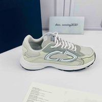 2021 Designer B30 Schoenen Wit Lederen Calfskin Top Technisch Gebreide Dames Platform Sneakers Blue Gray Sports Schoenveter Doos