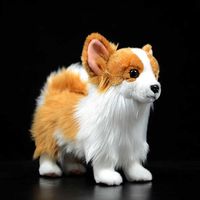 28 cm simulación linda pomeranian peluche peluche perro canis lupus familiaris muñeca modelo realista animal para niños Regalo de Navidad Q0727