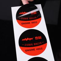 Etiqueta impermeável do adesivo de vinil impermeável 2inch personalizado impresso 2 etiquetas da propaganda do círculo da folha do logotipo da folha