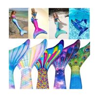 12 colors Kids One- Pieces mermaid tail adult swimsuits Cute ...